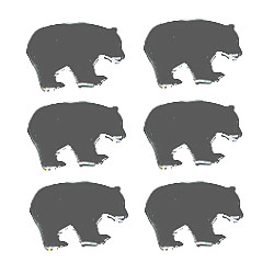 1/8" Metal Black Bear BRADS - Black