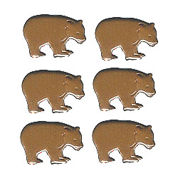 1/8" Metal Grizzly/Brown Bear BRADS - Brown