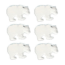 1/8" Metal Polar Bear BRADS - White