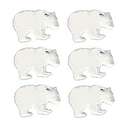 1/8" Metal Polar Bear BRADS - White