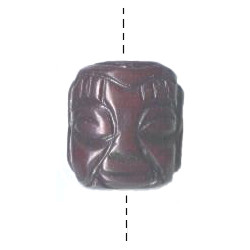 18x22mm Brown Serpentine TIKI/BUDDHA HEAD Bead