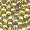 3mm Hollow Brass Fluted ROUND Beads