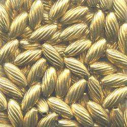 3x7mm Hollow Brass Spiral OVAL / RICE Beads