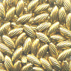 3x7mm Hollow Brass Spiral OVAL / RICE Beads