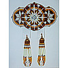 Hand-Beaded Porky Quill Barrett & Earrings Set ~ Natural