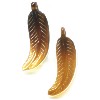 12x36 Translucent Brown Shell FEATHER Pendant/Focal Beads