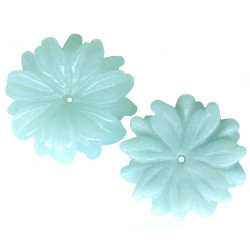 15mm Brazilian Amazonite Carved FLOWER Beads