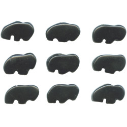 8x12mm Blackstone Mini Zuni-Style BUFFALO Animal Fetish Beads