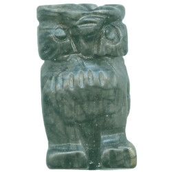 12x22mm Blackstone 3-D OWL Animal Fetish Bead