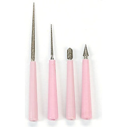 3-1/2" to 4" Pink Plastic Handle BEAD REAMER SET