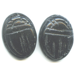 13x18mm Blackstone SCARAB, BEETLE Beads