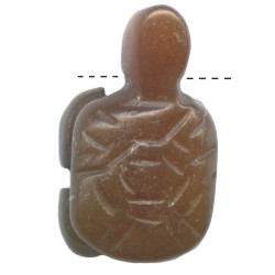 10x18mm Brown Serpentine TURTLE Animal Fetish Bead