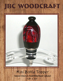 Gaboon Ebony & Marbled Celluloid Stainless Steel Wine Bottle Stopper ~ JBC Woodcraft®