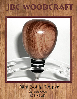 Exotic Goncalo Alves (Tigerwood) Stainless Steel Wine Bottle Stopper ~ JBC Woodcraft®