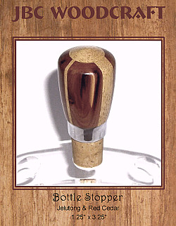 Segmented Red Cedar & Exotic Jelutong Classic Cork Wine Bottle Stopper ~ JBC Woodcraft®