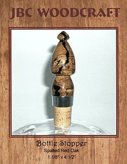 Spalted Red Oak Classic Cork Wine Bottle Stopper ~ JBC Woodcraft®