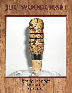 Spalted Red Oak Classic Cork Wine Bottle Stopper ~ JBC Woodcraft®