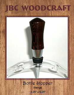 Exotic Wenge Chrome Finish Wine Bottle Stopper ~ JBC Woodcraft®