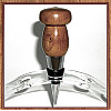 Cherry Wood Chrome Finish Wine Bottle Stopper ~ JBC Woodcraft®