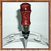 Red-Dyed Maple Burl Chrome Finish Wine Bottle Stopper ~ JBC Woodcraft®