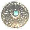 18mm (3/4") *Vintage* Goldtone Metal & Faux Turquoise *Southwestern* (Loop-Back) CONCHO BUTTON CLOSURE