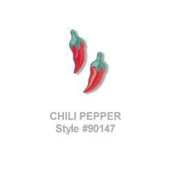 7/8" Enameled Aluminum (Loop-Back) Chili Pepper BUTTONS