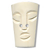 1-3/4" Carved Natural Bone (2-Hole) *Tribal Mask* BUTTON