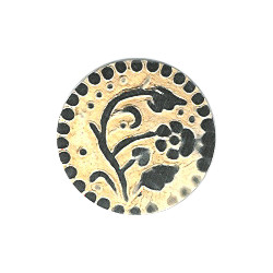 24mm dia. *Vintage* Carved Natural Horn (Loop-Back) Round Floral BUTTON CLOSURE