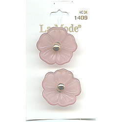 1" La Mode Frosted Mauve (Loop-Back) Flower BUTTONS