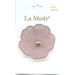 1-3/8" La Mode Frosted Mauve (Loop-Back)  Flower BUTTON