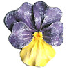 1"  La Mode Hand Painted Polyresin (Loop-Back) *For Dianna Marcum* Pansy Flower BUTTONS