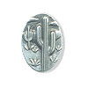 1" Antiqued Silvertone Metal (Loop-Back) Oval Cactus CONCHO BUTTON CLOSURES