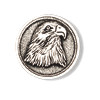 7/8" Antiqued Silvertone Metal (Loop-Back) *Eagle Head* BUTTON CLOSURES