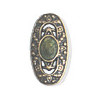 1" Antiqued Brasstone Metal & Faux Jade (Loop-Back) Oval *Izmire* CONCHO BUTTON CLOSURES