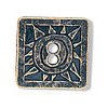 1" Antiqued Brasstone Metal (2-Hole) *Celestial Square* BUTTON CLOSURES