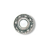 5/8" Antiqued Silvertone Metalized Acrylic & Faux Pearl (Loop-Back) Round *Ottawa* CONCHO BUTTON CLOSURES