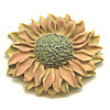 1-1/8" La Mode Hand Painted Polyresin *For Concord House* Sunflower BUTTONS