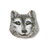 7/8" Handpainted Polyresin (Loop-Back) Wolf BUTTON