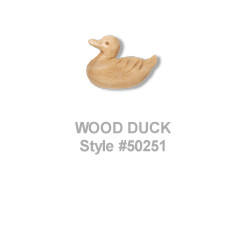 3/4" Carved Natural Wood (Loop-Back) Duck BUTTONS