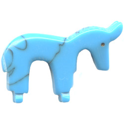 20x28mm Block Matrix Turquiose HORSE Animal Fetish Bead