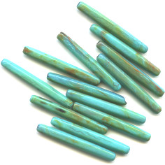 4x30mm Block Turquoise (Simulated) TUBE Beads