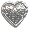 15mm Silvertone Acrylic(Loop-Back) Western Heart BUTTONS