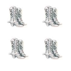 12x20mmSilvertone Acrylic (Loop-Back)Western Boot BUTTONS