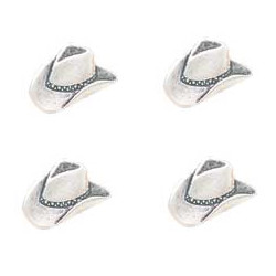 12x20mmSilvertone Acrylic(Loop-Back) Western Hat BUTTONS