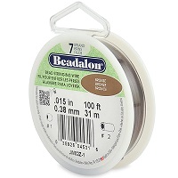 BEADALON™ 7-Strand 0.015" (0.38 mm diameter) 100 ft (30.5 m) BEAD STRINGING WIRE: Bronze