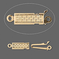 5x18mm Gold Plated Rectangular BOX CLASP