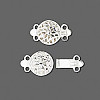 11mm Silver Plated Filigree Round 2-Strand BOX CLASP