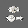 9mm Silver Plated Filigree Round 3-Strand BOX CLASP