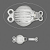 8mm Silver Plated Scallop Shell 2-Strand BOX CLASP