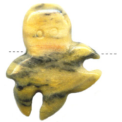 24x26mm Banded Yellow Jasper OCTOPUS, SQUID Animal Fetish Bead